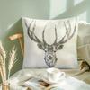1pc Pillowcase, Unique Vintage Forest Elk Design, Soft and Comfortable Polyester Short Plush Fabric, Single-Sided Print, Pillow Insert Not Included. M