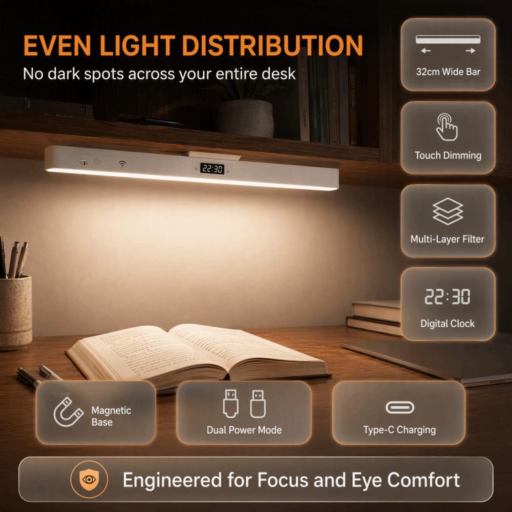 Rechargeable LED Desk Lamp USB Rechargeable Study Lamp Student Desk Lamp  College Dorm