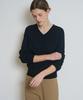 Deuloupisumeon Two-Fly Rib V-Neck Wool Blended Knit [Black]