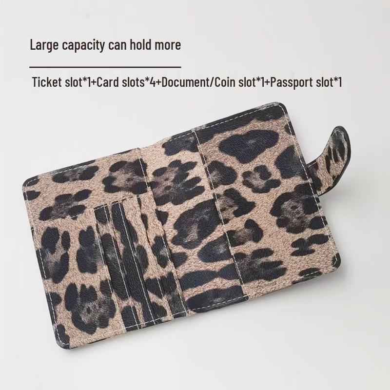 PU Leather RFID Passport Holder with Multi-Card Slots and Ticket Protective Cover