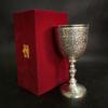 Handcrafted Brass Chalice  Medieval Style Wine Goblet, Engraved Detailing