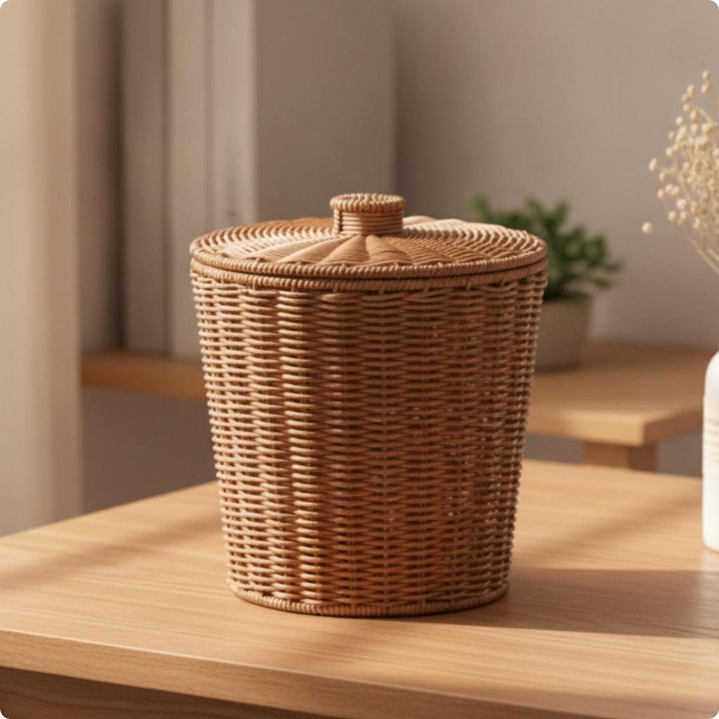 Storage Bin with Lid Decorative Household Organizer Multipurpose for Closet
