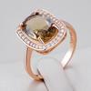 Oval Brown Natural Zircon Bride Ring For Women Fashion  Rose Gold Color High Quality Vintage Wedding Jewelry
