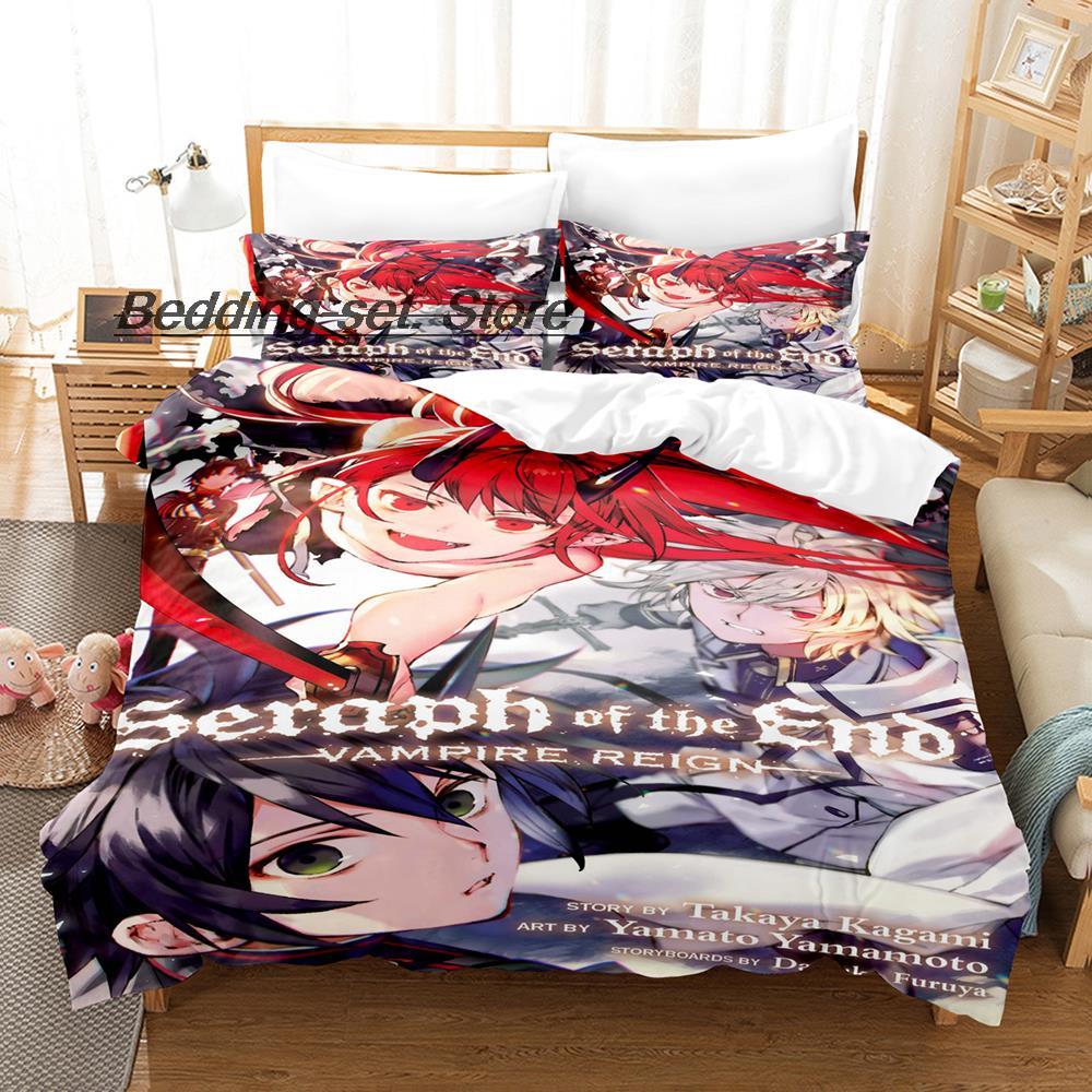 2014 Seraph Of The End Bedding Set Single Twin Full Queen King Size Bed Set Teenager Bedroom Duvetcover Sets Anime Bed Sheet Set
