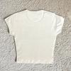 Summer new commuter solid color multi-color round neck simple slim-fitting printable T-shirt top women