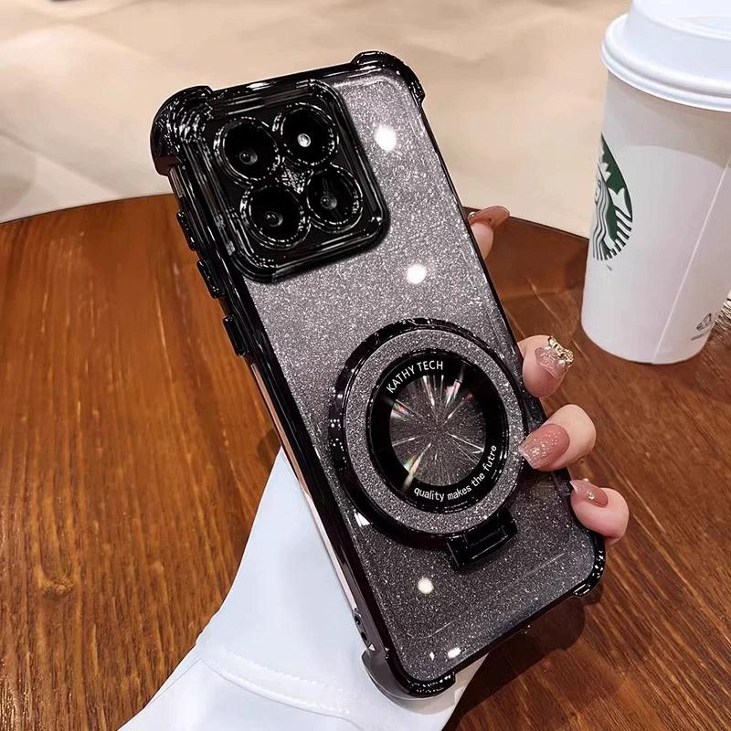 Glitter Shockproof Magnetic Phone Case For Motorola Moto Edge 60 Edge 50 Fusion Pro Neo G14 G24 G34 G54 G84 Stand Bracket Cover