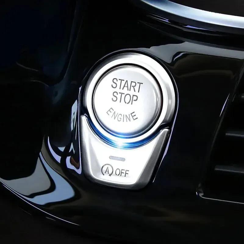 2Pcs/Set Car Start Stop Engine Button Cover Sticker& P Handbrake Button Sticker Fit For BMW 5 7 series G30 G12 X3 G01 X4 G02 GT6