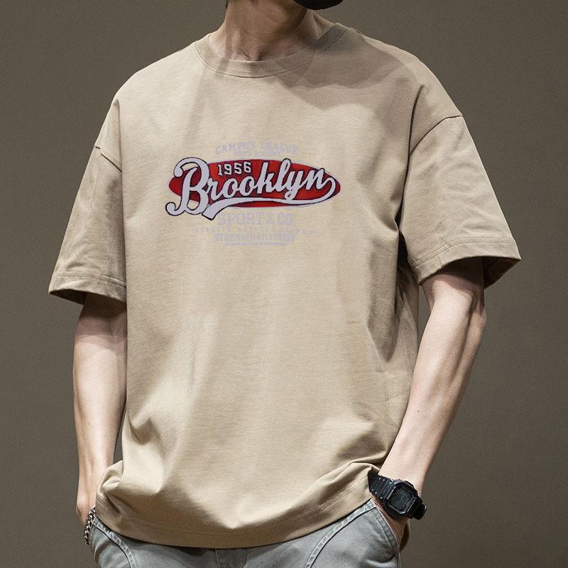 Simple T-shirt Men's print Summer Trendy Printed Cotton Short Sleeved Loose Trendy Breathable T-shirts