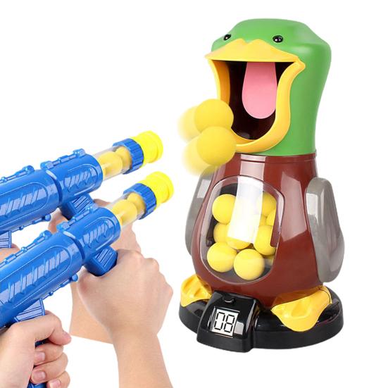 1 set Mjuk bollstartare leksak med anka Mållåda LCD resultattavla Ljud Ljus Roligt Luftkraft Startanordning Barn Förälder-barn Interaktiv