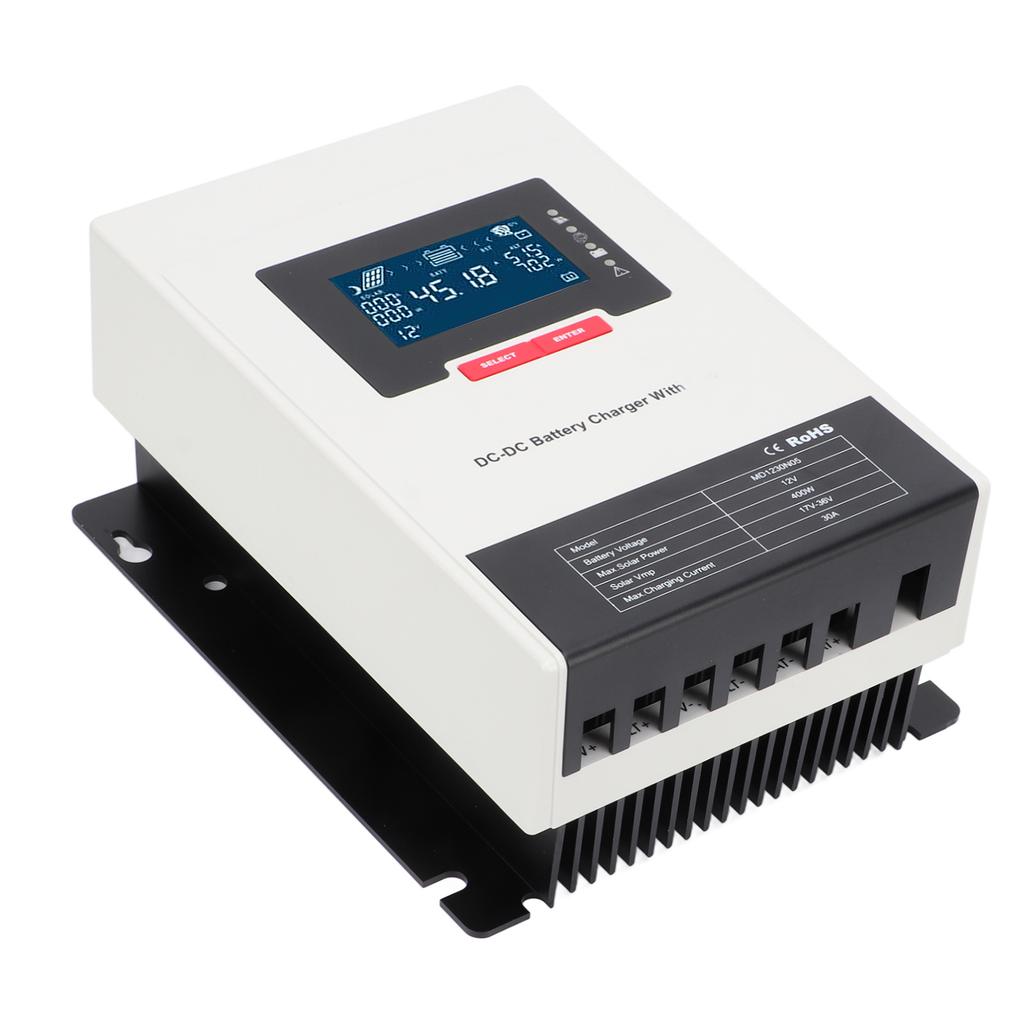 DC To DC Battery Charger Boost Buck MPPT Solar Charge Controller 12V 30A 400W Aluminium Alloy for RV