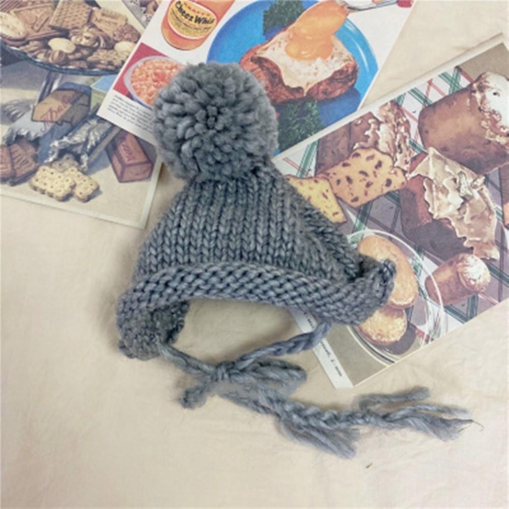Cute Soft Flffuy Dog Fleece Hat Knitted Warm Dog Warmer Pom Hats Pet Headwear Windproof Cat Dog Cap Pet Hat Pet Supplies