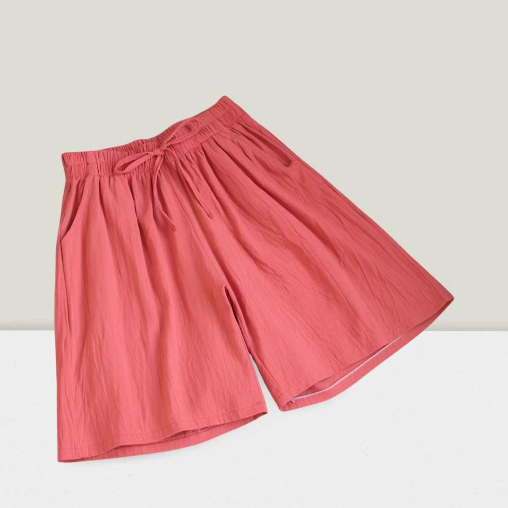 Plus Size Cotton Linen Women's Summer Comfortable Breathable Five-Point Shorts - Extended Widened Cool Casual Pants