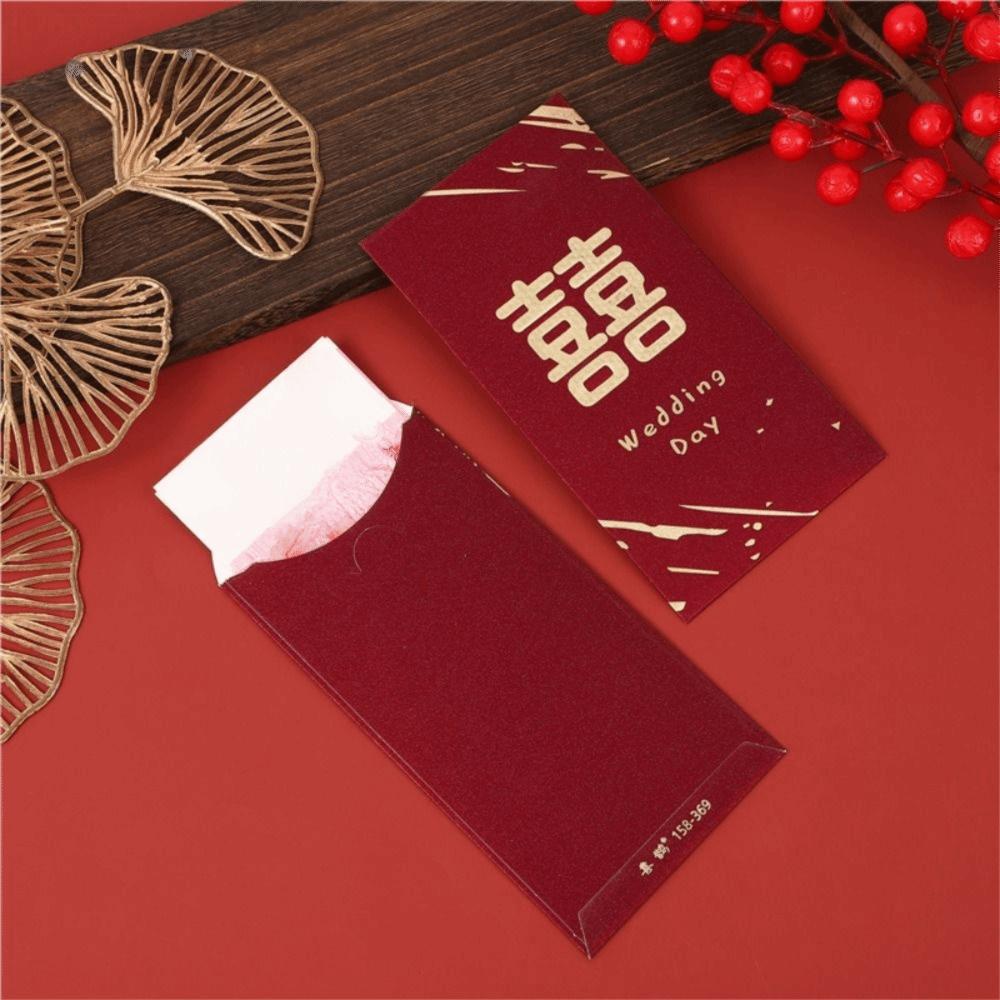 6pcs Chinese Style New Year Red Envelopes Blessing Gifts Packing Bags Spring Festival Supplies