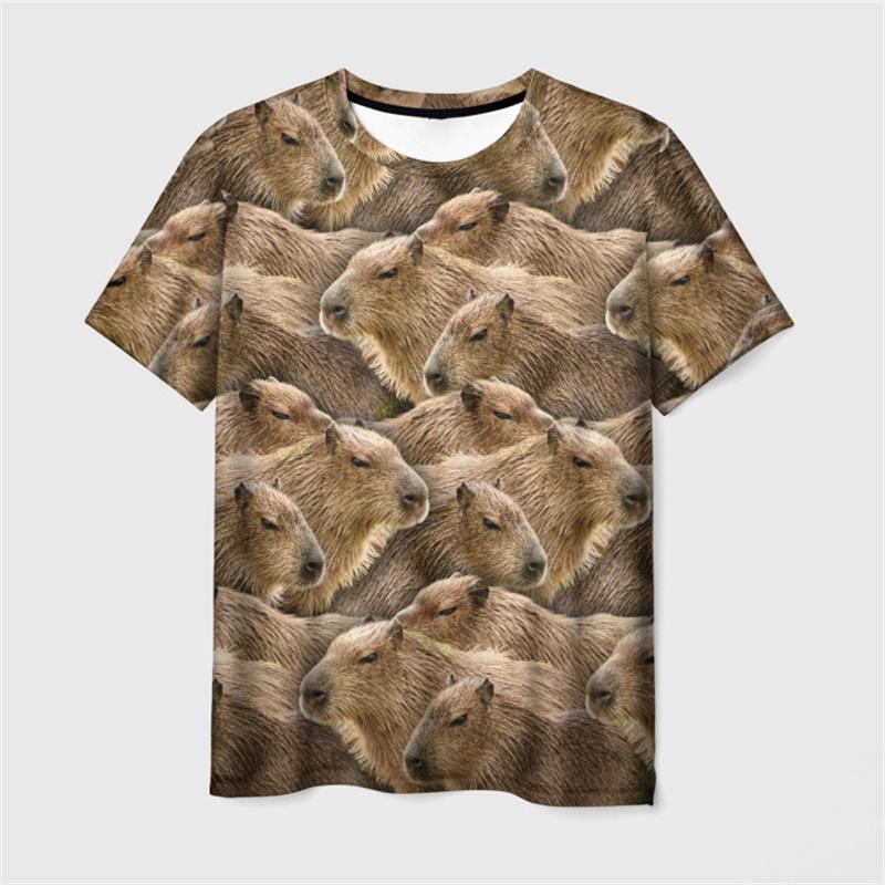 Harajuku New 3D Cute Animal Capybara Printing T Shirt Children Funny Streetwear Short Sleeves Fashion Y2k T-shirts Clothing Tops