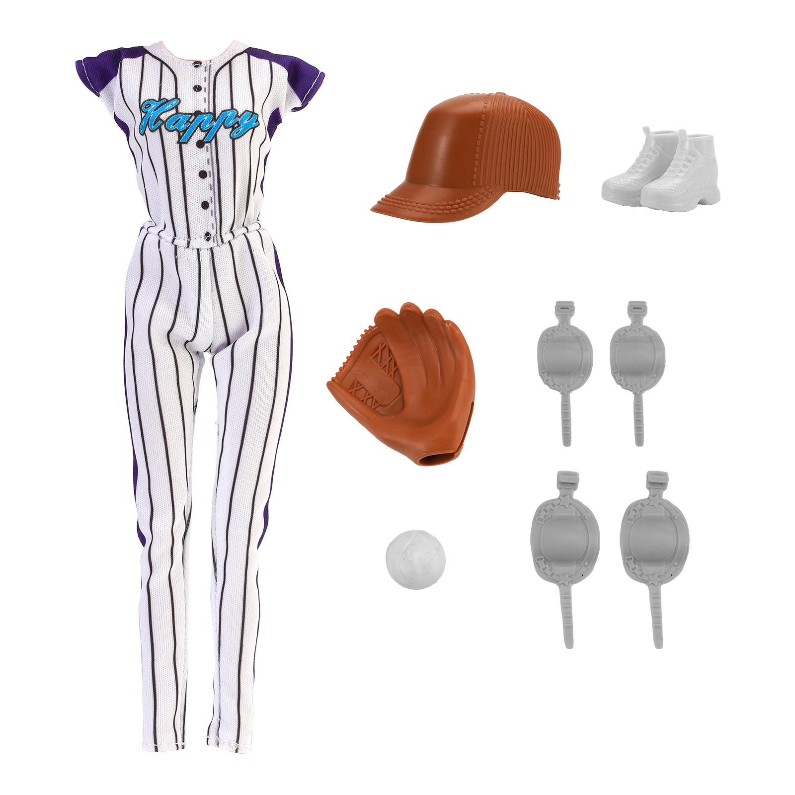 

Одежда для кукол Барби, бейсбольная форма, костюм, церемониальное платье для кукол Барби и 1/6 BJD Blythe, одежда для кукол, аксессуары для кукол