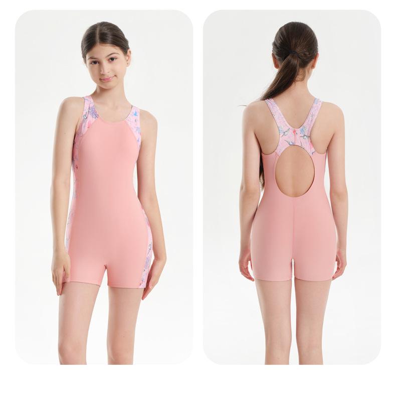 Girls' One-Piece Children's Swimsuit with Removable Chest Pads - Small, Medium, Large Sizes Available