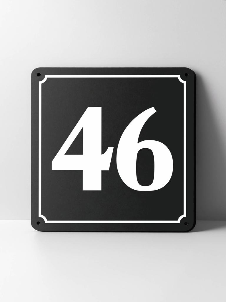 Metal House Number Sign, Black White Contrast, Outdoor Wall Decor for Home Street