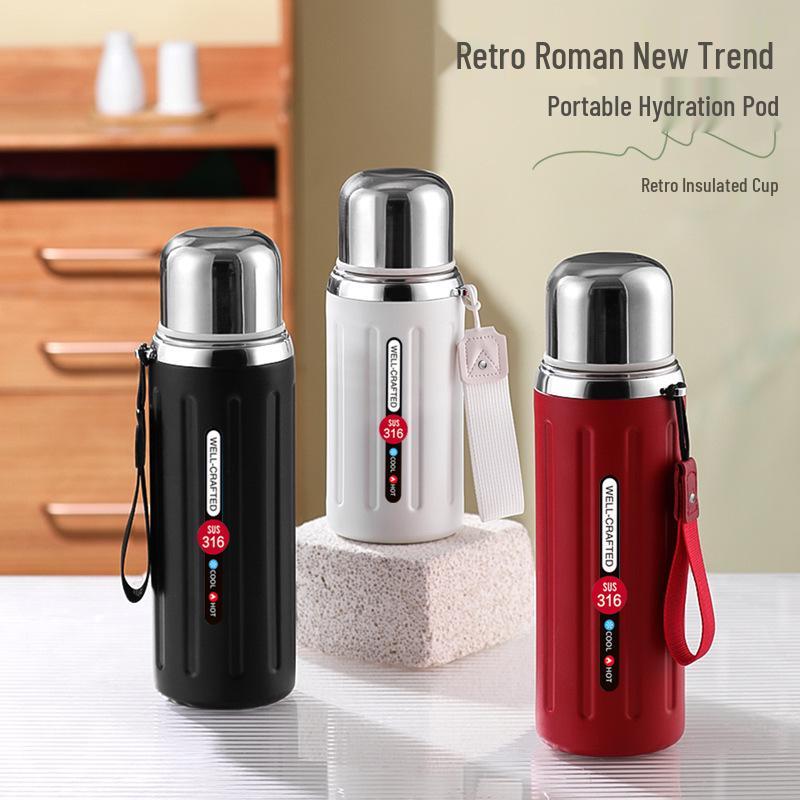 316 Stainless Steel Insulated Car-Mounted Water Cup for Men & Women - Large Capacity, Portable for Tea & Outdoor Sports