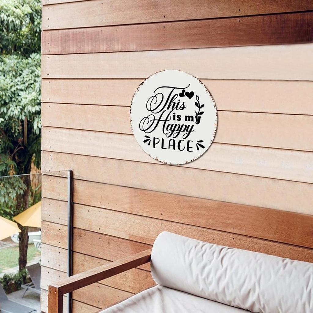 Autravelco Country Metal Tin Sign This Is My Happy Place Home Décor Aluminum Metal Sign for Garage Dining Room Restaurants Art Poster Gift for Room