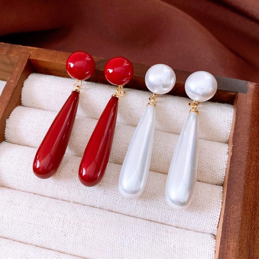 Orecchini Pendenti a Goccia d'Acqua Retrò Francesi, Temperamento alla Moda, Sensazione di Lusso, Orecchini Semplici e Versatili per Donna