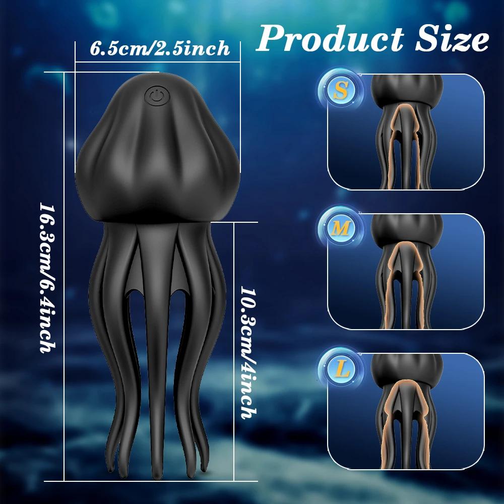 Men Penis Vibrator Male Masturbator Stroker Wrapping Tentacle Glans Scrotum Stimulation Adult Sex Toy For Men Women Couples 18+