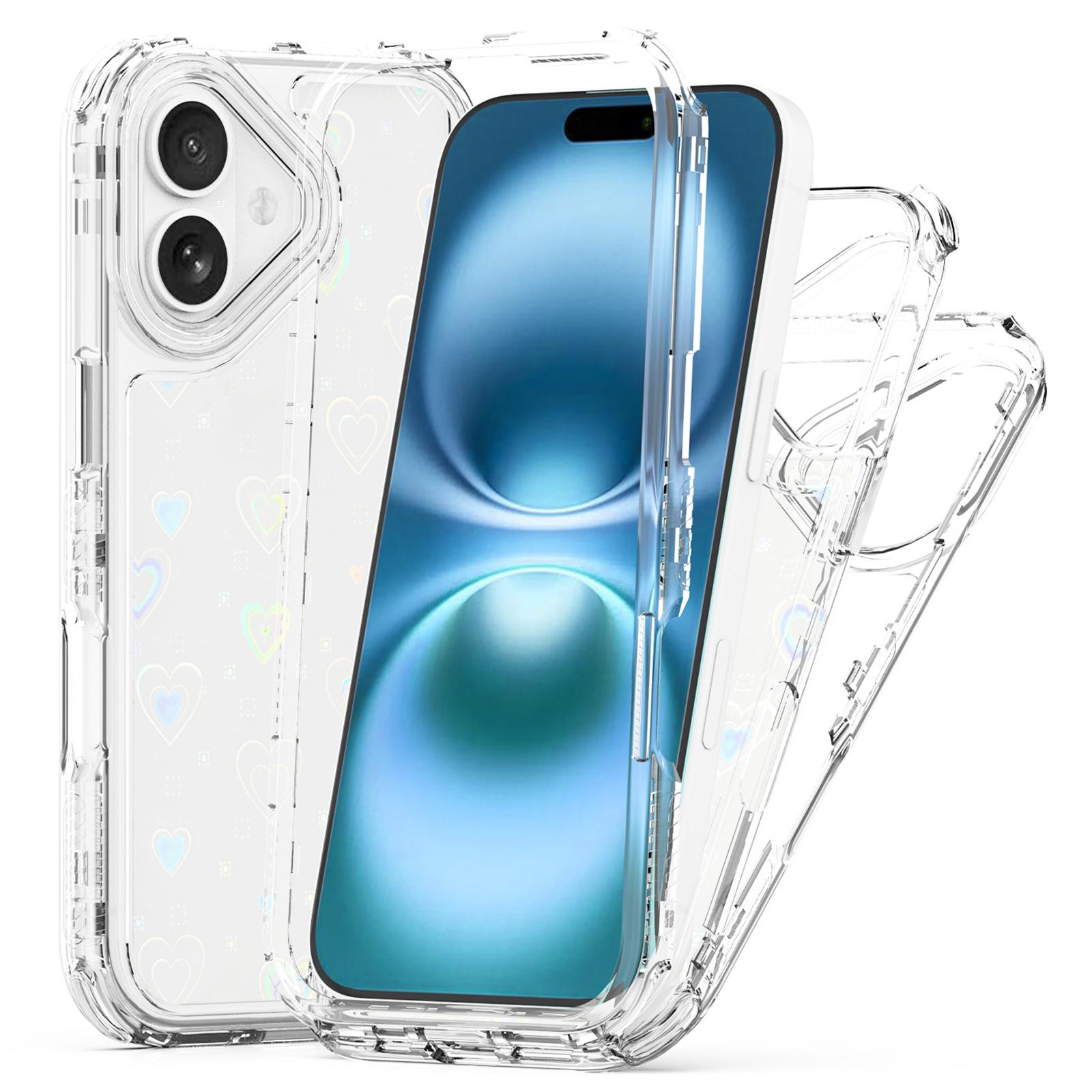 

For iPhone 17 Case Clear Acrylic TPU Hybrid Phone Cover with Laser-printed Film