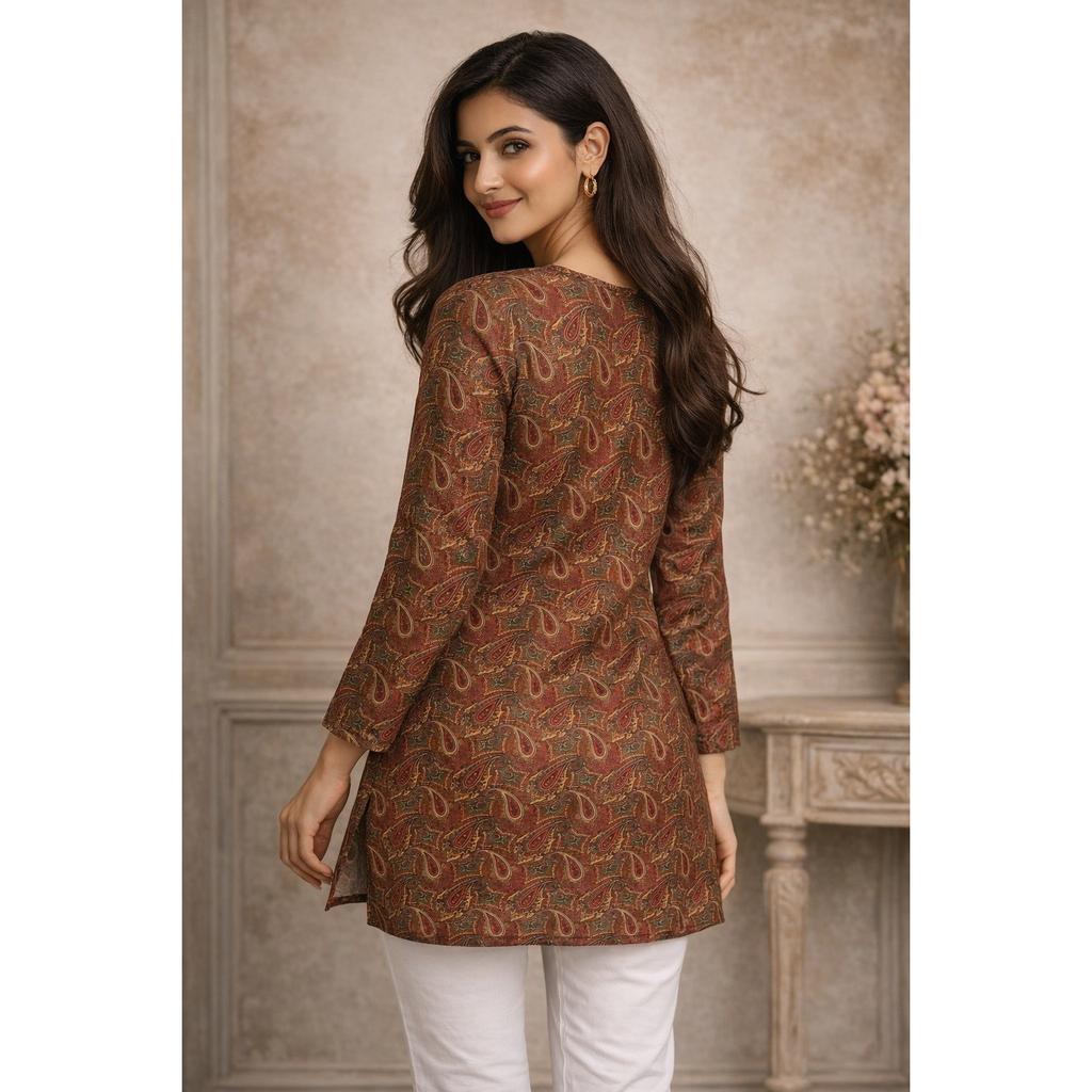 Indian Women Casual Wear Short Kurta Set Bollywood Designer Ethnic Top Kurta Set
