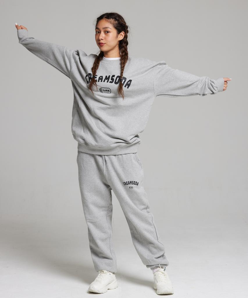 CREAM SODA LAB Ozzy Arc Logo Sweatshirt Gray Black