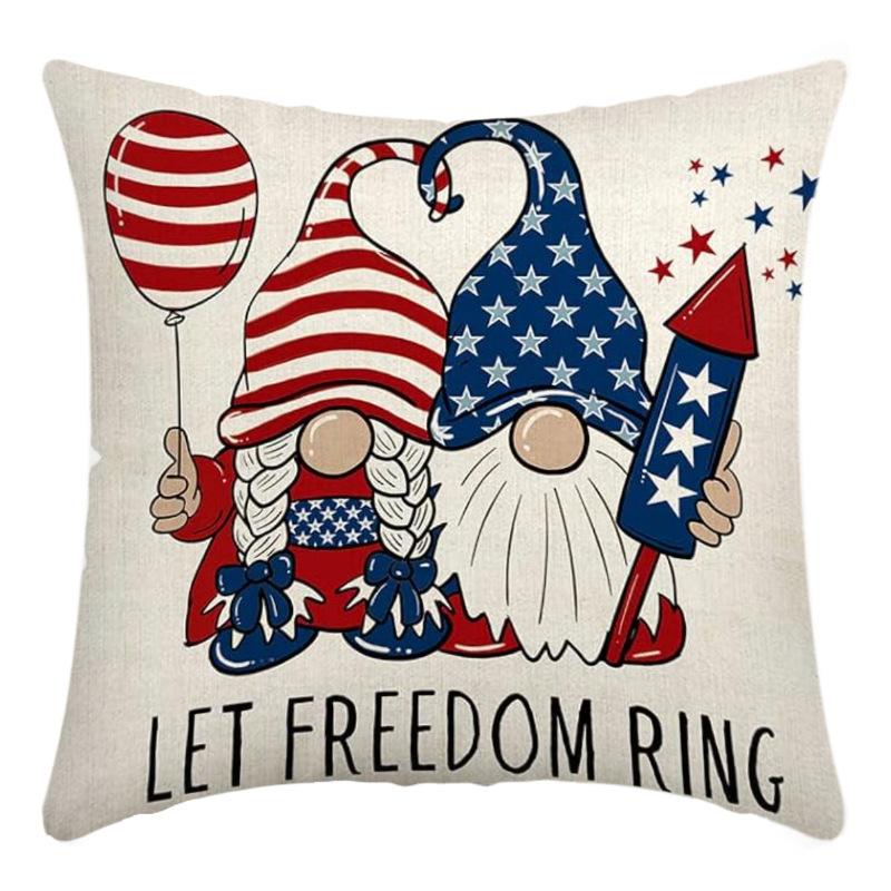 New Independence Day Cushion Pillow Cover Nordic Linen Pillow Cover