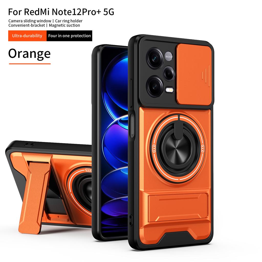 For Redmi Note 12 Pro+ Case Redmi Note 12 Pro Plus Cover Magsafe Magnetic Fold Holder Military Armor Camera Protection Cover
