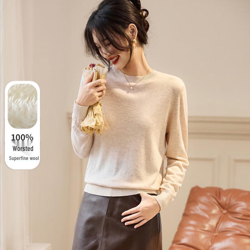 

Srcr Women s 100% Fine Merino Wool Round Neck Sweater XL