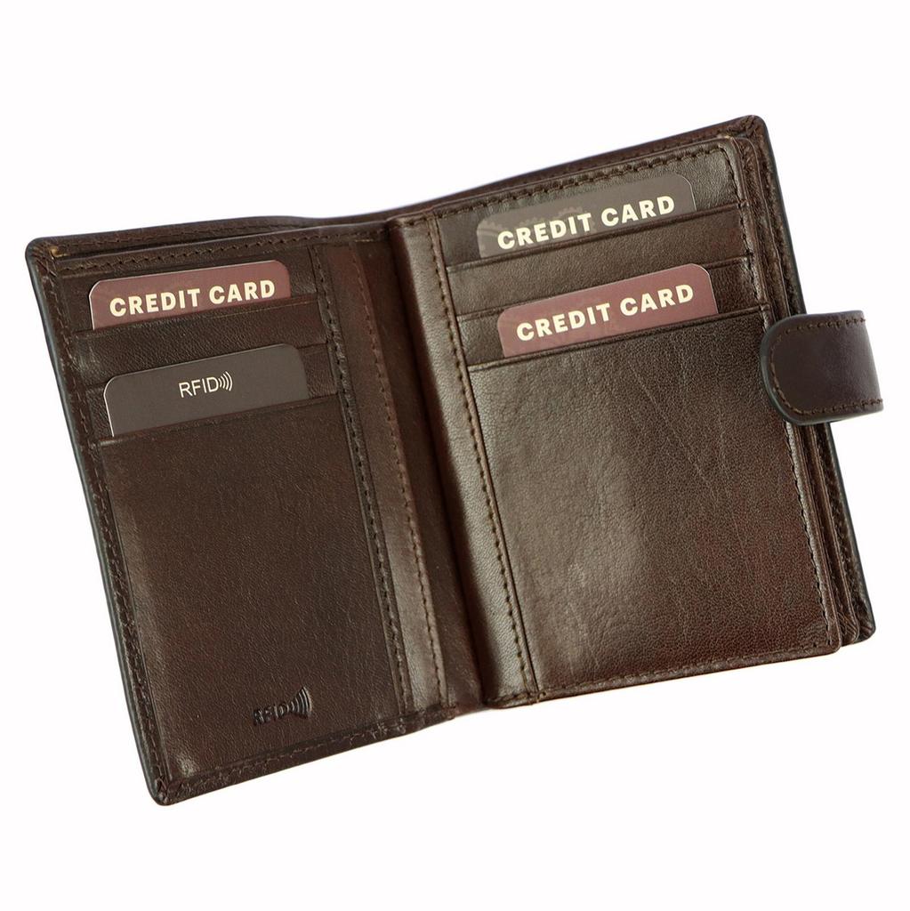 Skórzany Zapinany Męski Portfel Mato Grosso Z RFID