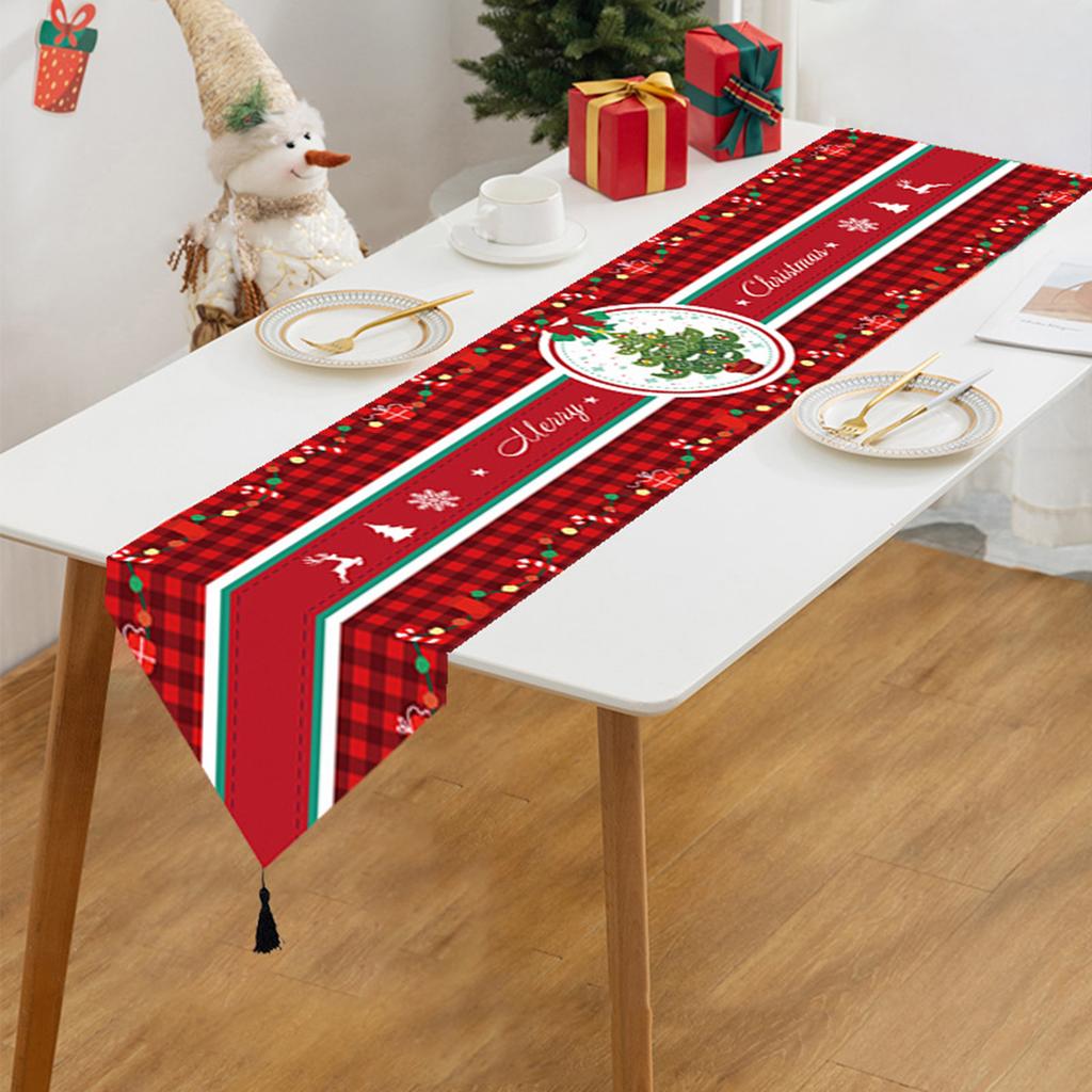 Christmas Table Runner Seasonal Winter Kitchen Dining Table Decoration Christmas Tablecloth for Indoor Outdoor Home Party Decor
