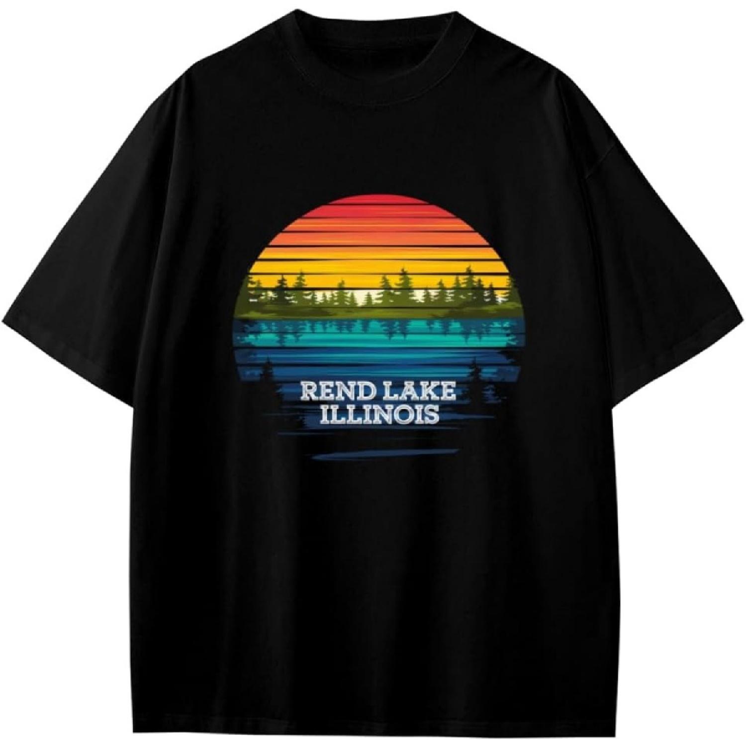 

Retro Rend Lake Illinois Anime Cartoon Gift Girls Boys Teens T-Shirt XXXXXL різнокольоровий