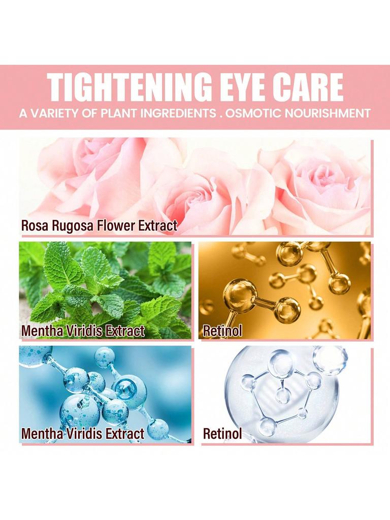 60Pcs/30Pairs Set Rose Eye Mask Plant Essence Moisturizes Eyes Brighten And Improve Eye Bags Relieve