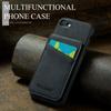 FIERRE SHANN For iPhone 7/8/SE (2020)/SE (2022) Card Holder Phone Case Kickstand PU Leather+TPU Cover