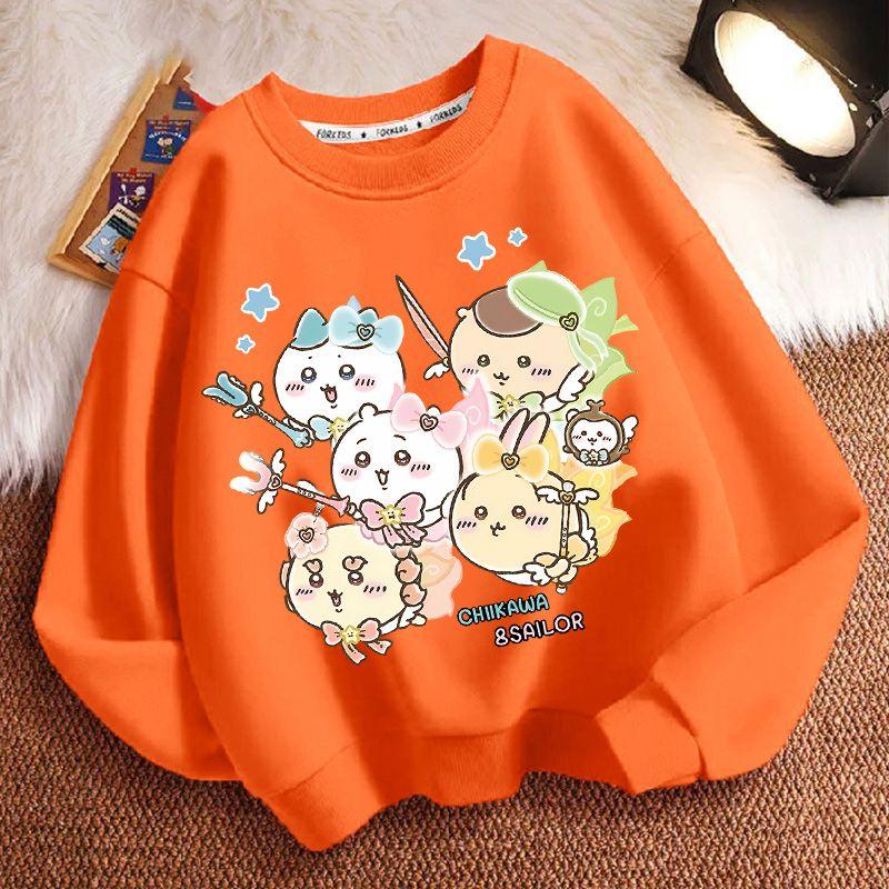 Kindermode Chiikaw Hoodies für Frühling und Herbst, Lässige Oberteile für Jungen und Mädchen