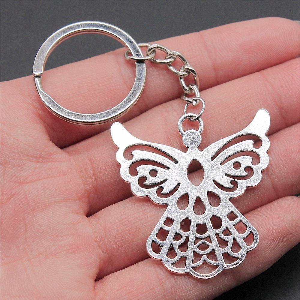 Angel Wings Feathers Heavenly Keychain for Girls Hot Sale Streetwear Bridesmaid Gift Retro Phone Charm