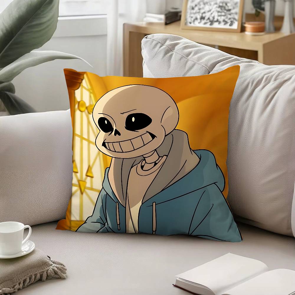 Süße H-Undertale Sans-W Kissenhülle Kissenbezug Weich Süß Dekokissenhülle Für Auto Sofa Kissenbezug Polyester Mit Reißverschluss