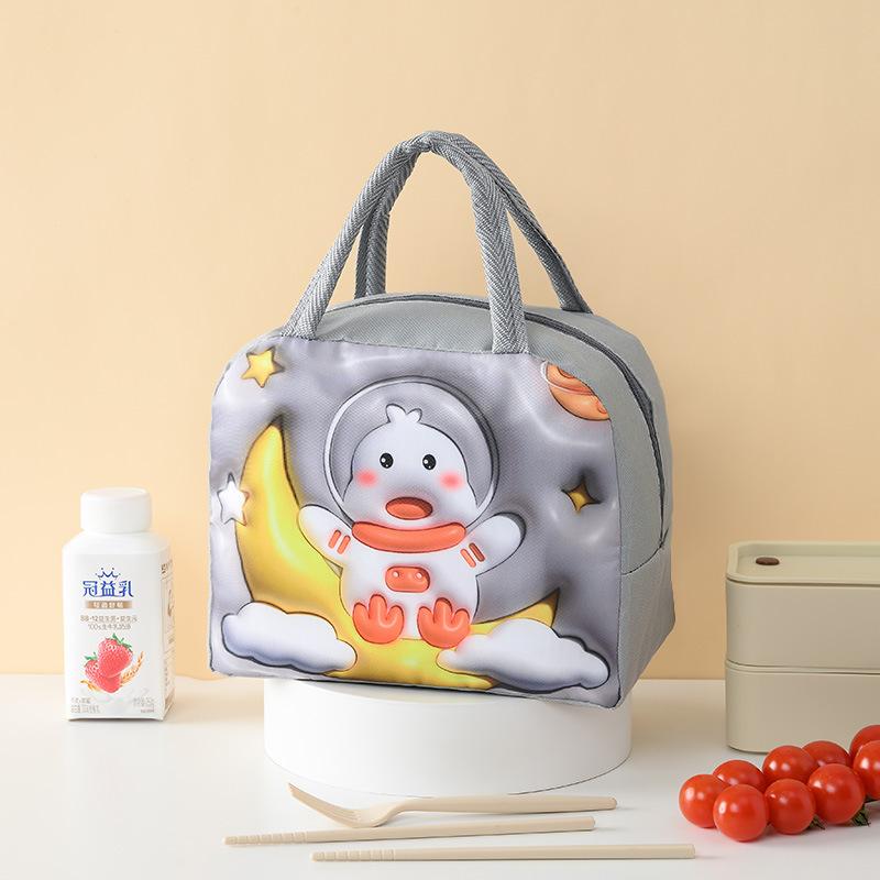 Cute 3d Cartoon Animal Pattern Thermal Lunch Box Cooler Bag Potable Insulated Bento Handbag Waterproof Picnic Food Container Bag