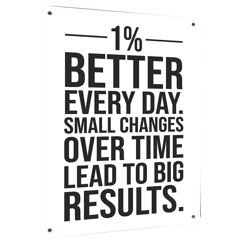 Better Every Day Motivational Metal Wall Art Inspirational Quote Decor for Office Gym Home Decorations 20x30cm（7.8x11.8inch）