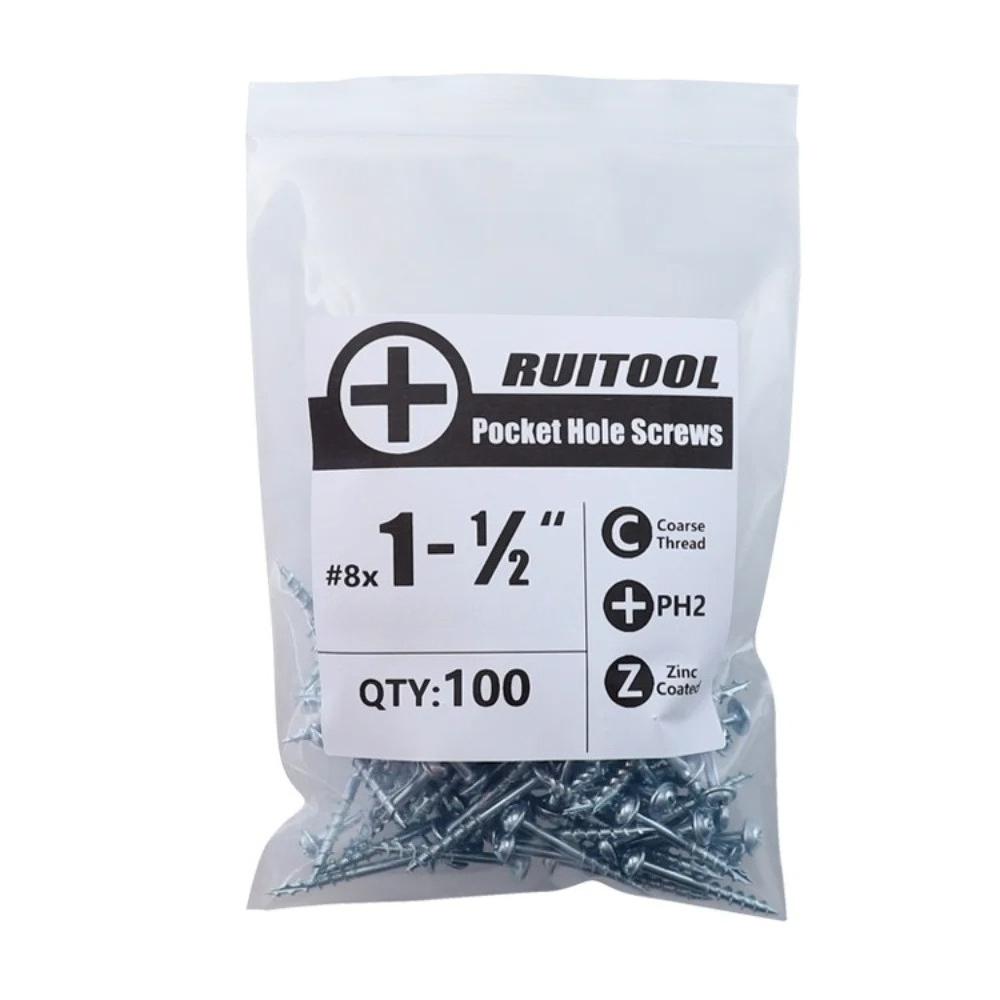 25/32/38/50/63mm Pocket Hole Jig Screws 100pcs Per Bag /552Pcs Sets Semi-self Tapping Screws Phillips Head Slotting Link Piece