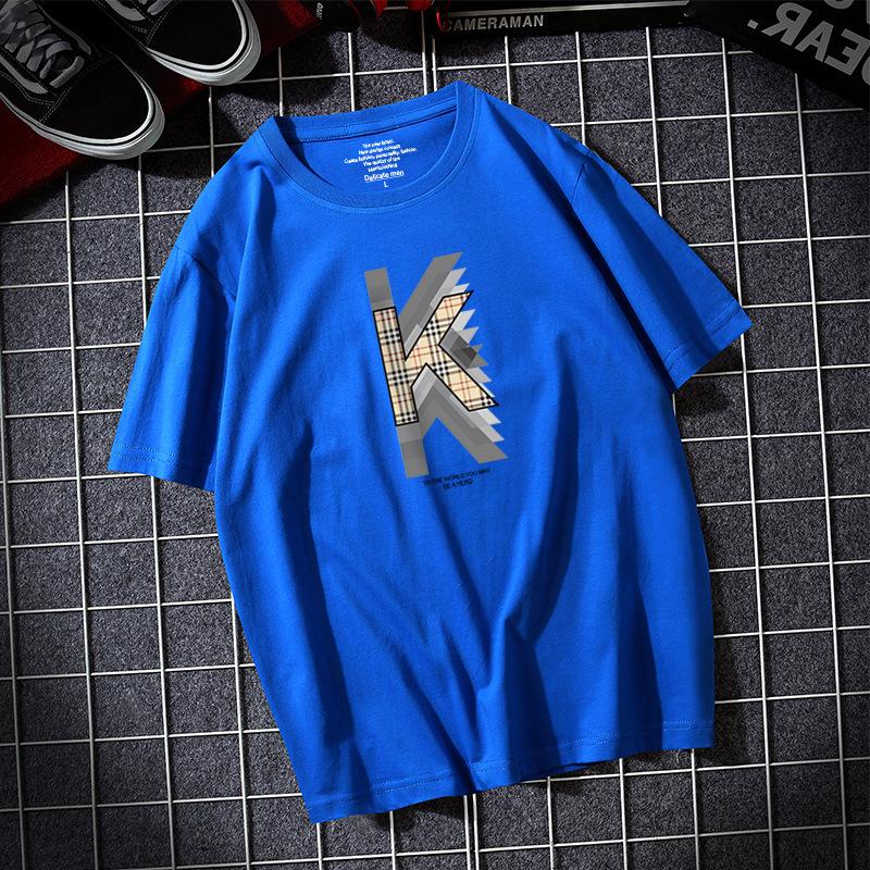 KK Large Size Men Short Sleeves T-shirt 100% Cotton Casual Tee Shirt S-6XL