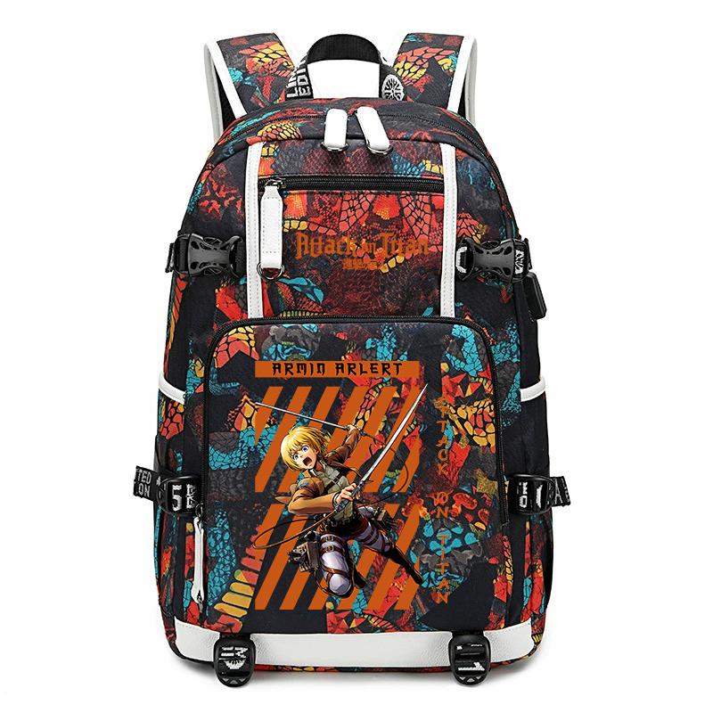 Attack On Titan Print School Backpack Large Capacity Casual Daypack for Boys Girls