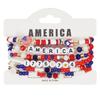 Pack of 6 Fashionable Patriotic Beaded Bracelets Elastic July 4th Jewelry Americans Flag Star Charm Party Accessories