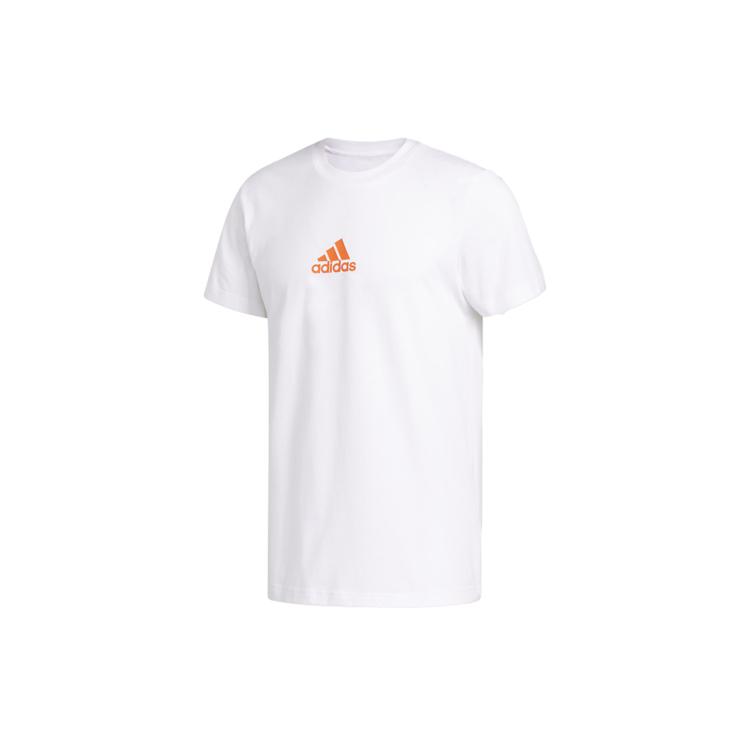 adidas T Shirts Men's White Crew Neck Moderate Straight Fit FM4967