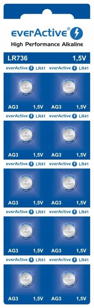 Mini everActive G3 LR736 LR41 alkaline batteries 10 pieces