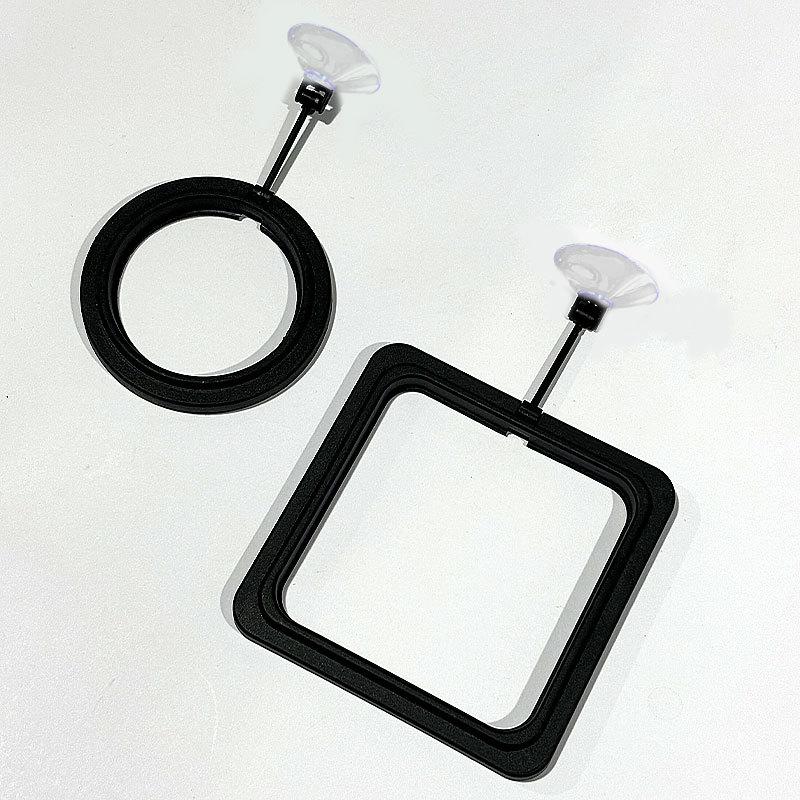Fish Tank Folding Tray Aquarium Fish Feeding Ring Fish Tank Heart Floating Station Food Tray Square Feeder with Suction Cup
