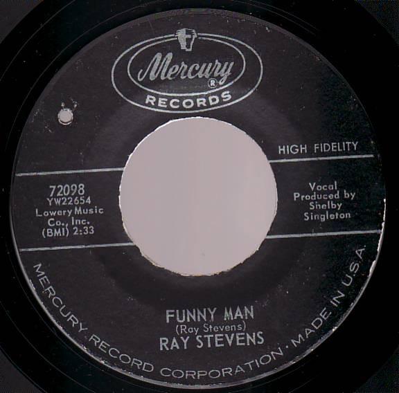 

7inch Record RAY STEVENS - Funny Man 72098 Mercury 1963 US Pop Used