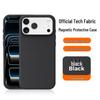 Magnetic Tech Cloth Fabric Phone Case for iPhone 15/16/17 Pro Max with Camera Button Protection.
